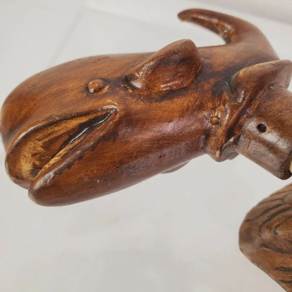 Vintage‎ Treasure Craft Salt Pepper Shaker SeaWorld Whales Orca Ceramic Wood HN
